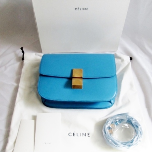 Celine Handbags - SOLD - NEW CELINE MEDIUM BOX FLAP BAG LAGOON